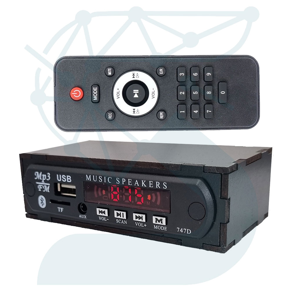 ماژول MP3 پلیر 12V بلوتوثی باکس دار با کنترل بزرگ