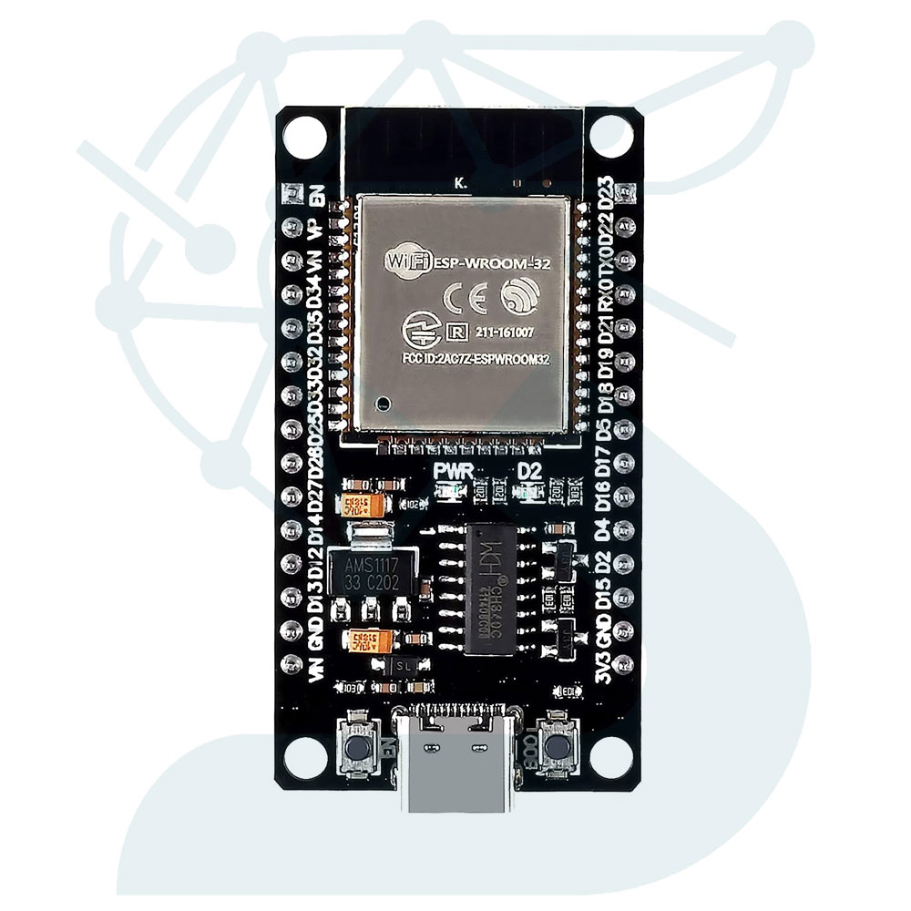 برد توسعه ESP32-WROOM مدل 30 پایه با چیپ CH340G